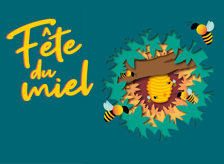 illustration de la fête du miel représentant une ruche